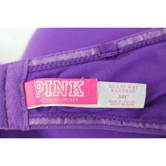 ladies PINK bra Multi-way Bandeau size 34C - Picture 3 of 3